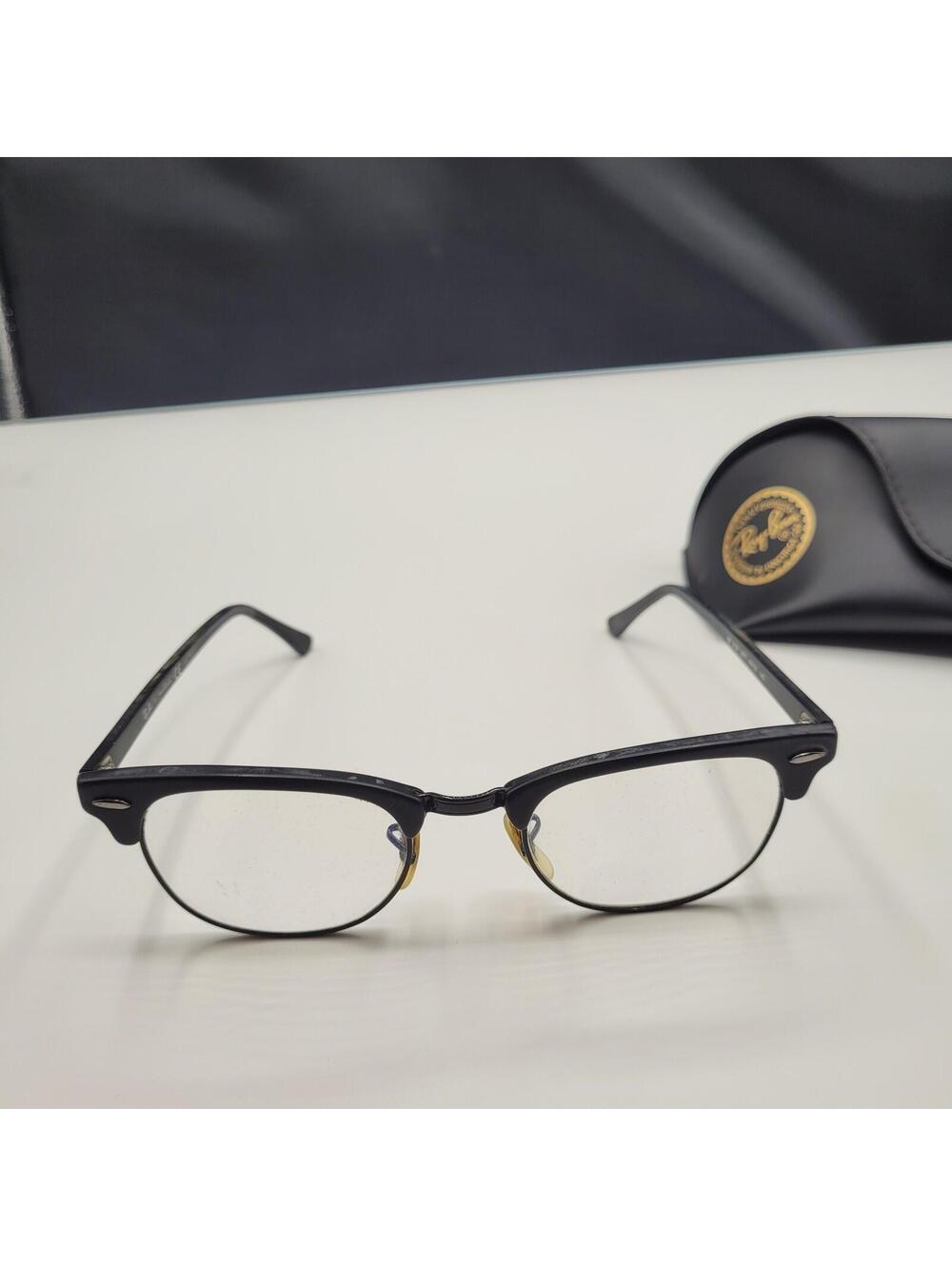 Ray Ban Clubmaster Eyeglasses RB5154 2000 FRAMES ONLY 49-21-140 Black With Case